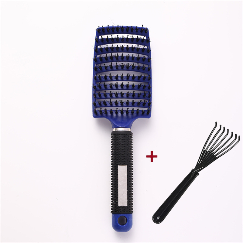 Hair Scalp Massage Comb Bristle Nylon Hairbrush Wet Curly Detangle Anti-Static Hair Brush Salon Hairdressing Style: Light Red