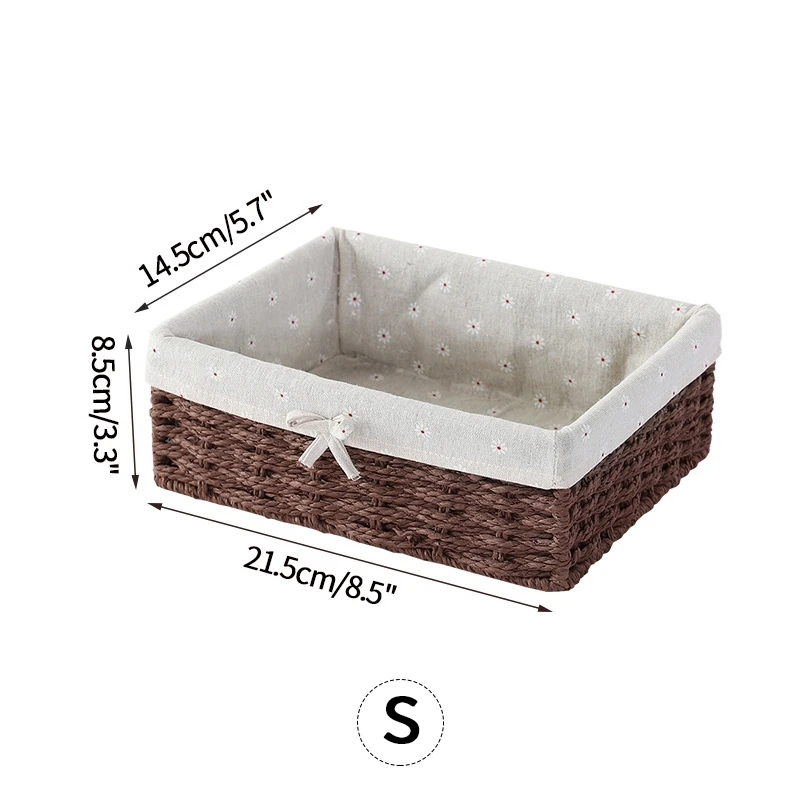 Geweven opbergmanden Rieten mand voor Keukenorganizer Badkamer Organiserende manden Desktop Organizer Container: Blauw
