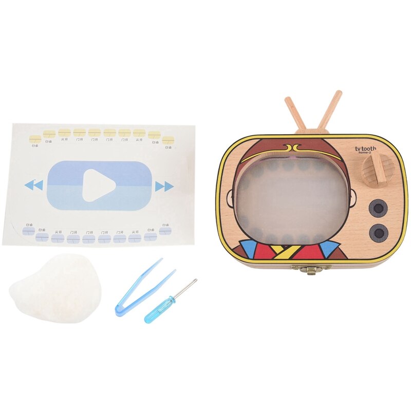 Baby Tooth Keepsake Box Wooden Teeth Box Tv Shaped Tooth Keepsake Box Teeth Storage Keepsakes Announcements Collecting