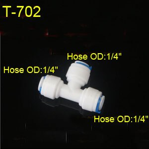 1/2 "3/4" 1/8 "gwint plastikowa rura 1/4" 3/8 "OD wąż rury szybkie złącza RO złącza wody armatura System odwróconej osmozy: PE6.35