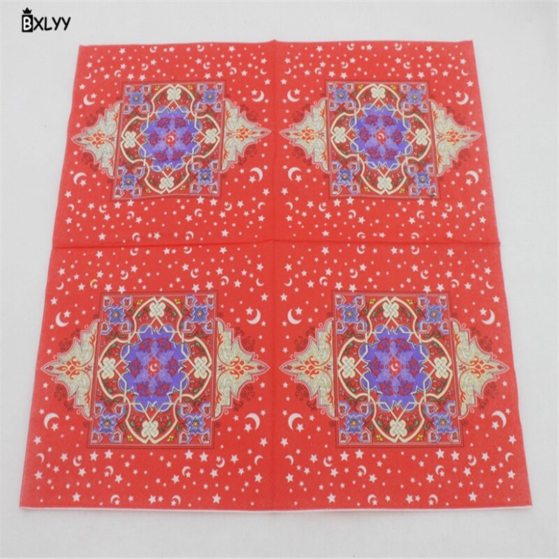 BXLYY Arabische Ramadan Festival Servet Kleur Afdrukken Tissues Papier Servet Partij met Home Decoratie Accessoires Wedding.7