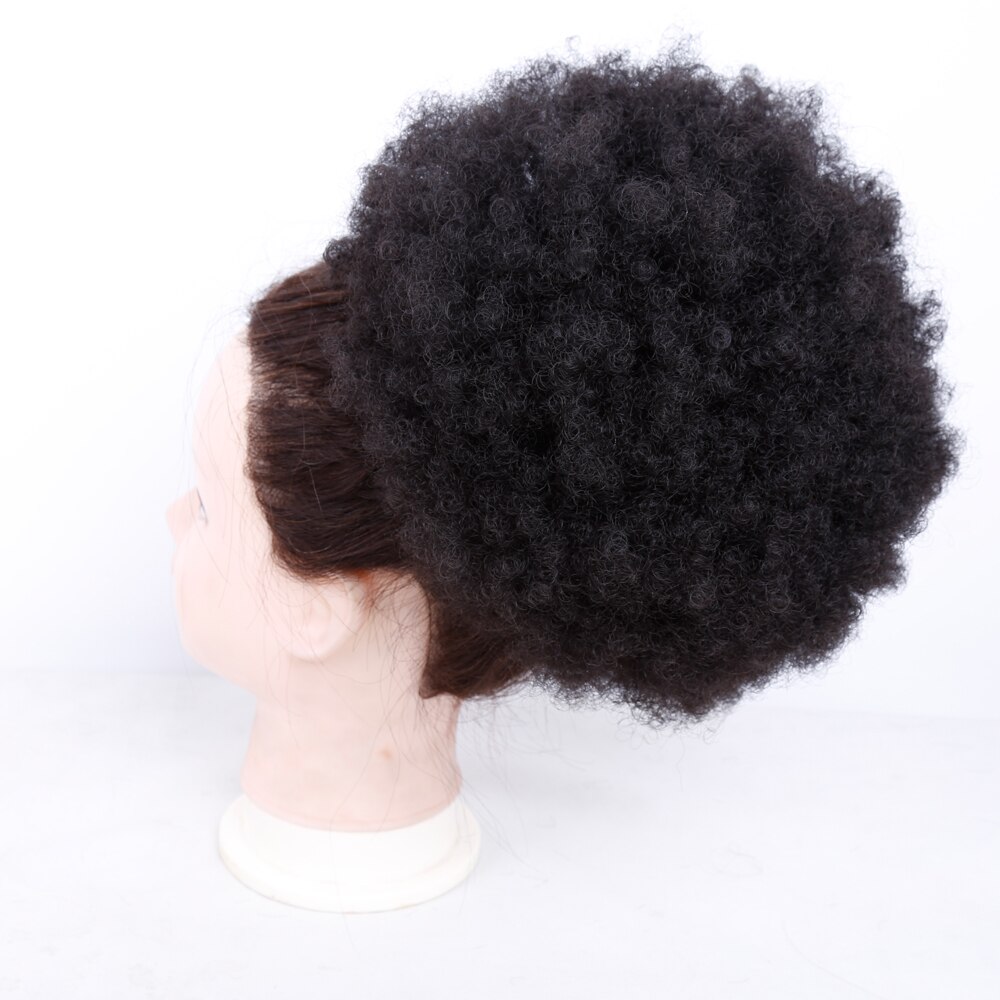 Kort afro lockigt ponnysvansklämma i hästsvans dragsko syntetiskt hår hun förlängning chignon amir hårstycken peruk