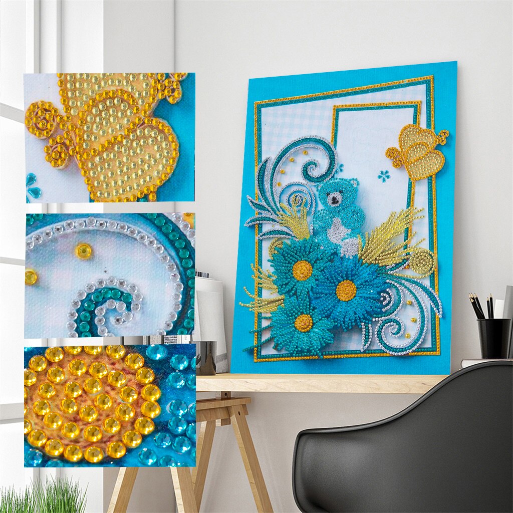 5d diamant maleri blomst serie sæt gør-det-selv papir quilling maleri billede specialformet bor diamant maleri indretning kunst håndværk
