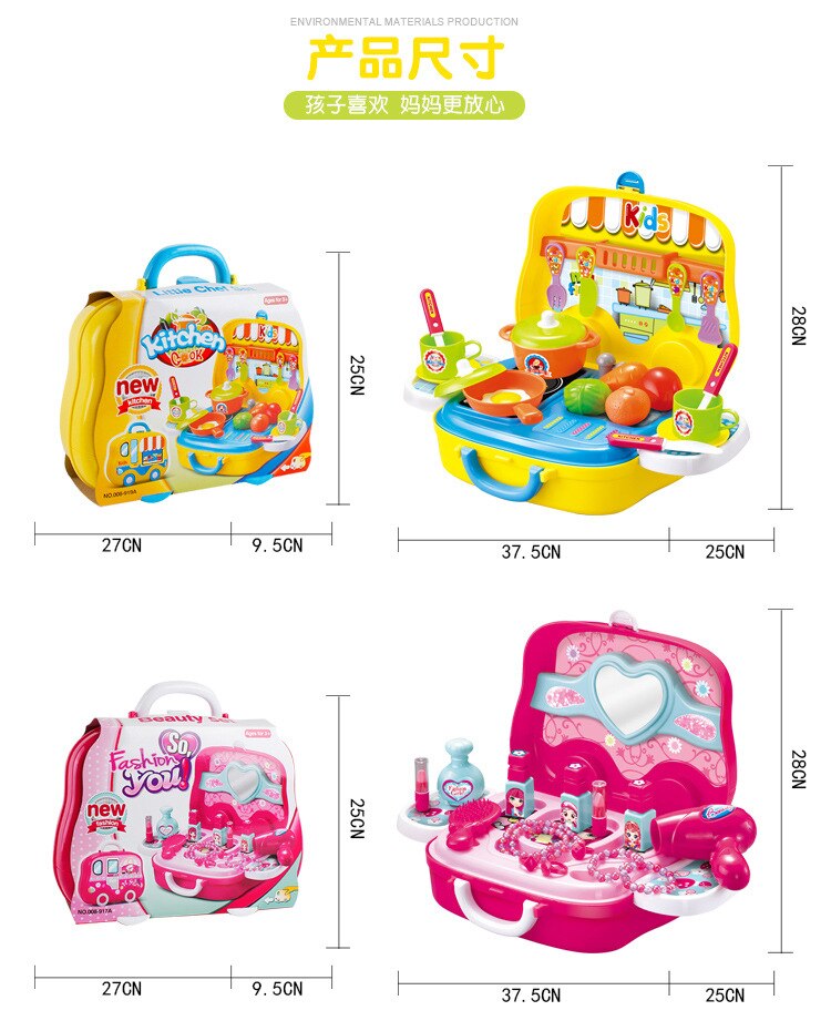 giocare a Casa Giocattoli per Bambini Imitato Comò Cosmetici impostato Carino Giocattoli Educativi per I Bambini Valigia Giocattolo Divertente Regalo di Ragazze Gioco