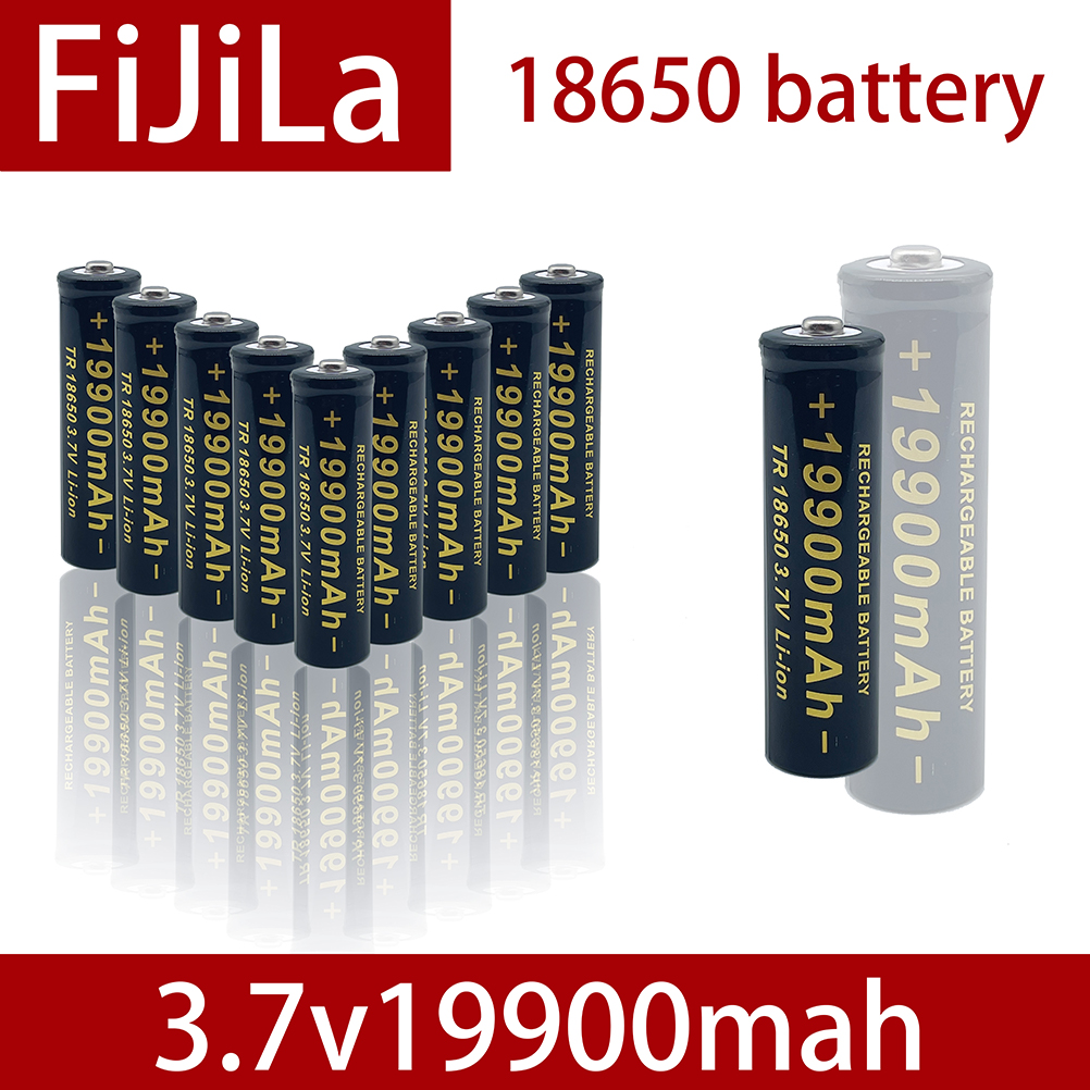 100% 18650 Lithium Batteries Flashlight 18650 Rechargeable-Battery 3.7V 19900 Mah for Flashlight + charger