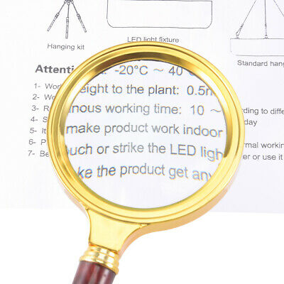 55mm 10X Handheld Read Magnifying Glass Lens Magnifier Gold Tone