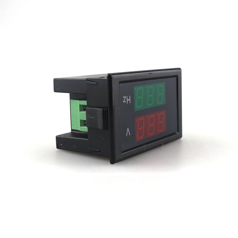 Dobbelt display spændingsfrekvensmåler  ac 80-300.0v 45-65hz frekvens tæller voltmeter hertz / hz meter med rød led