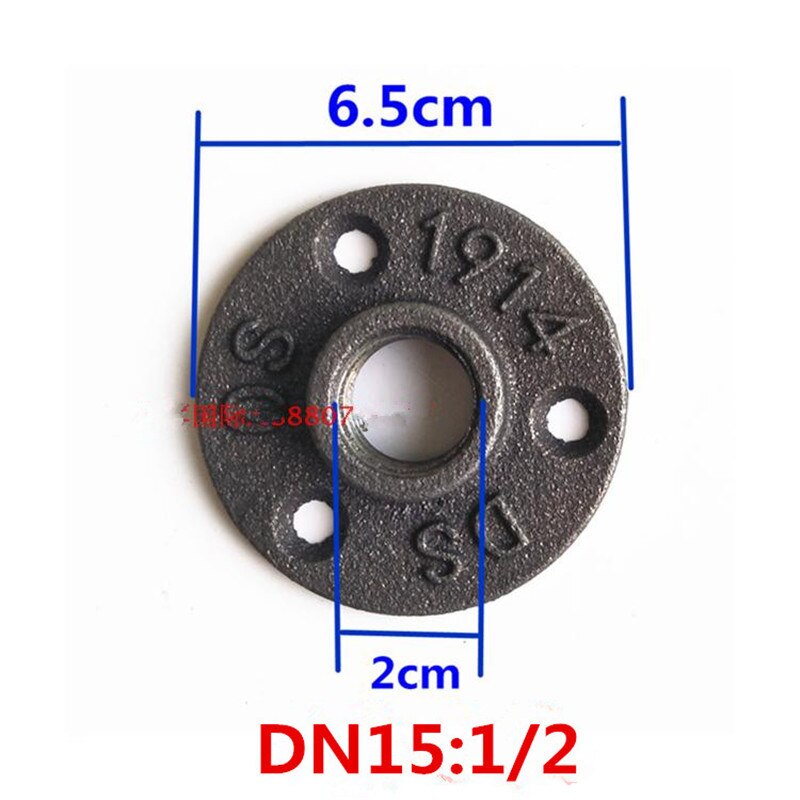 4 stücke gusseisen flansche Gewinde BSP Temperguss 1/2 "3/4" Rohrverbindungsstücke Wandhalterung Boden Antike 3 See Flansch Stück Hardware-