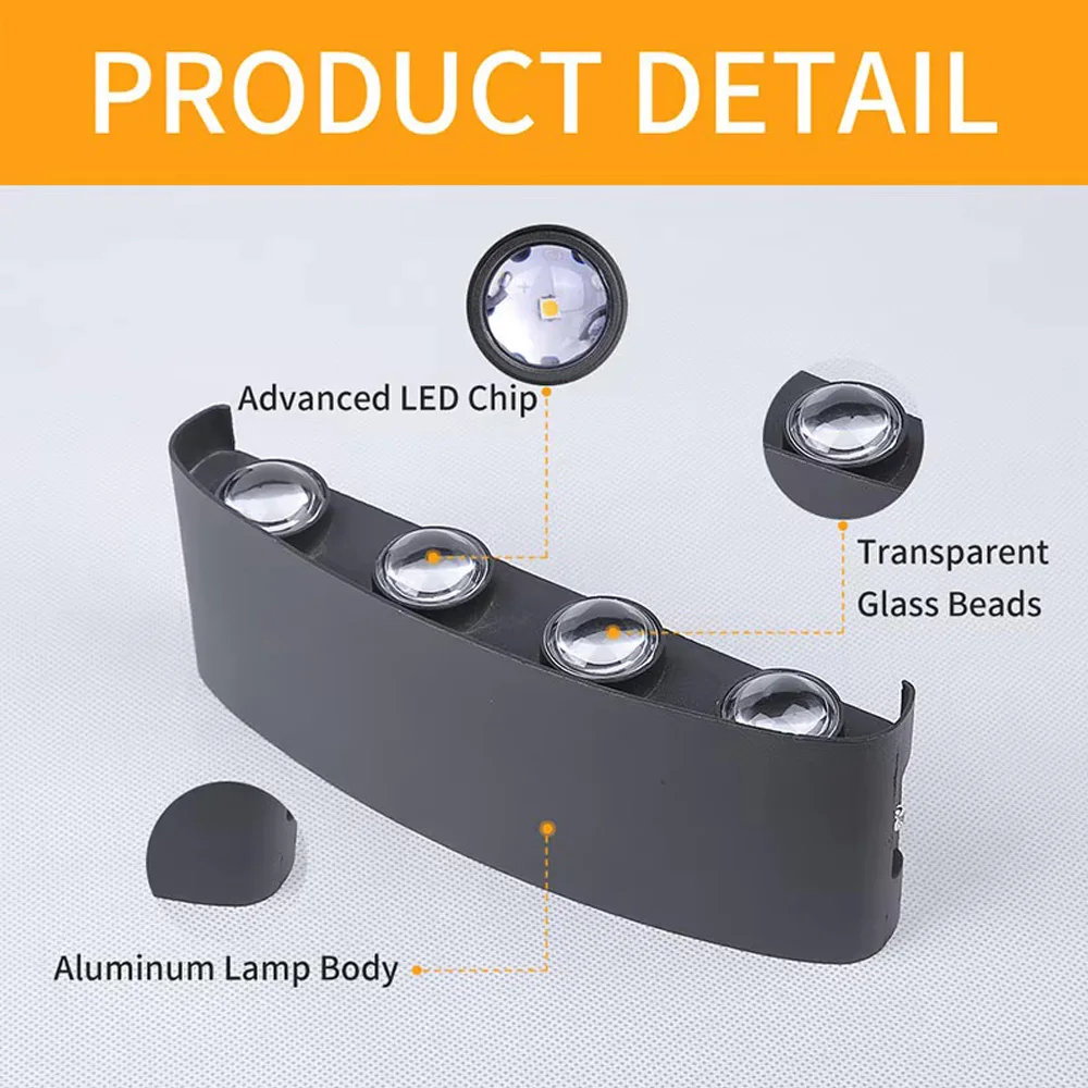6w 8w 10w 12w udendørs indendørs væglampe led væglampe aluminium vandtæt  ip65 til soveværelse stue trappebelysning