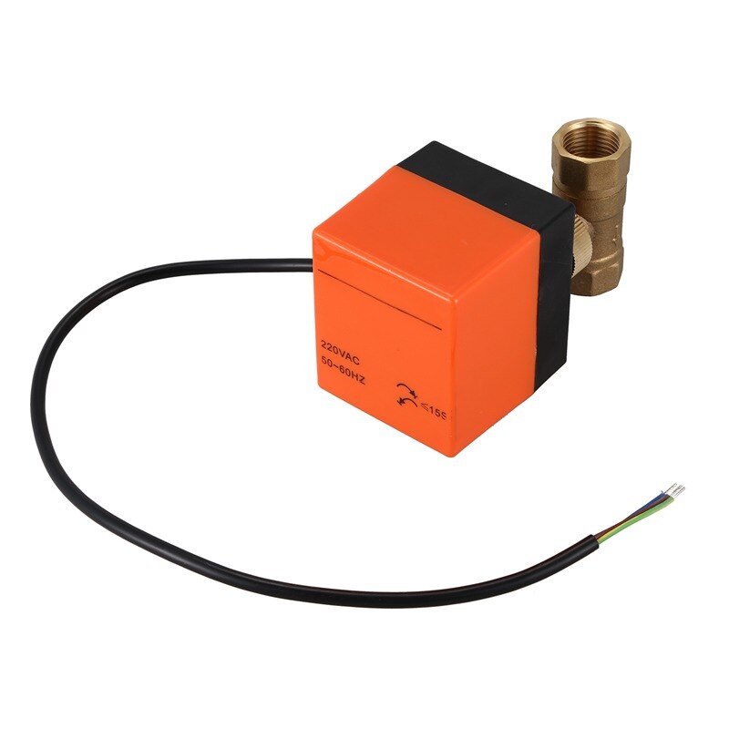 DN15-2 AC220V air conditioning floor heating micro-electric two-way ball valve three line two control electric ball valve