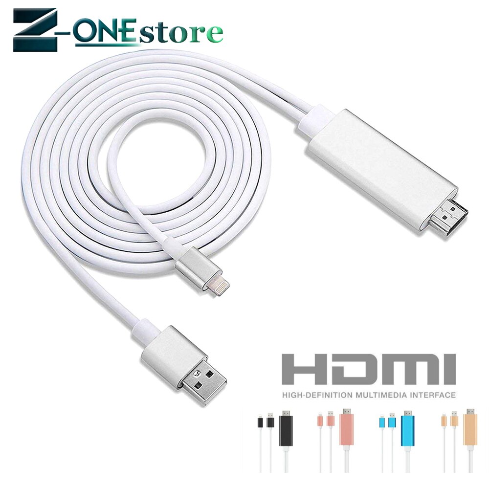 Cable HDMI para Cable Lightning a HDMI HDTV TV AV adaptador de Cable USB 1080 para el iPad de aire/iPad mini 2 3 4 iPhone X 8 7 6 6S Plus iOS