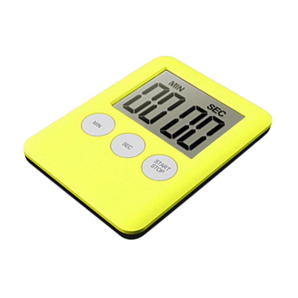 #H30 Brand Digital Timer Reminder Alarm LCD Cooking Clock Kitchen Large Count-Down Up Loud Clock Alarm Reminder: Yellow 