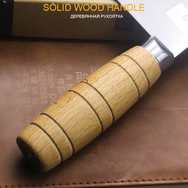 Kitchen stainless steel round handle Mulberry knife large white Wolf dragon slicer chef commercial slicing knife with scabbard