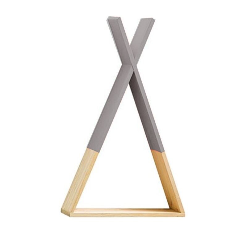 Estante triangular de madera de estilo nórdico para bebé, encantador estante de almacenamiento colgante para pared, para libros, hogar, habitación de bebé, de decoración artesanal