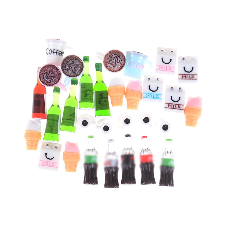 Mini Bier Drankjes Milks pop Miniatuur Realistische Vorm Mini Home Craft Ornament Shadowbox DIY Landscaping Decor 5PCS Voor Kid