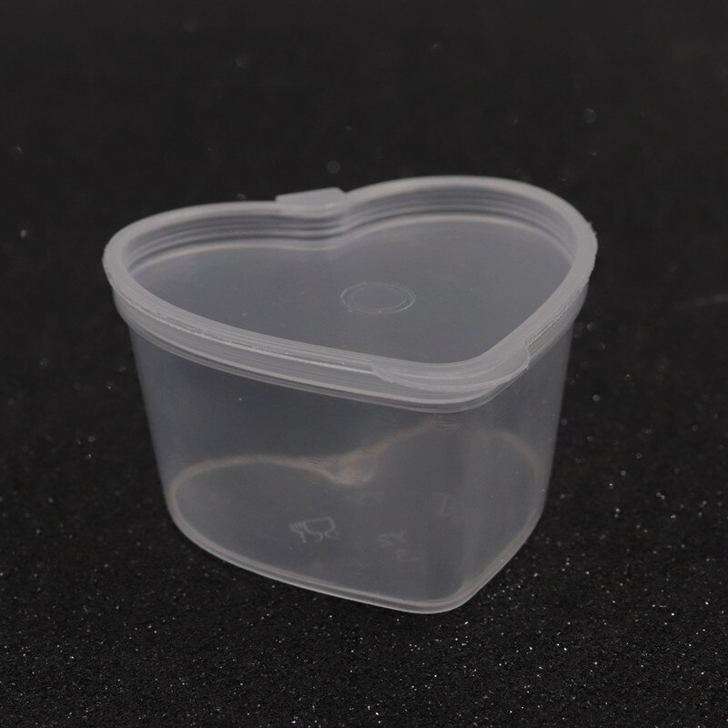 Hartvormige slijmbal van schuim, doe-het-zelf kleiprint, opbergdozen, organizer met deksel voor 30g slijmen: 1