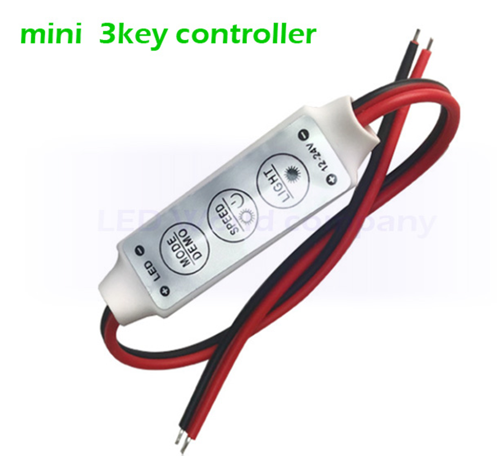 LED Strip Controller Mini Dimmer RF Remote DC 5V 12V 24V Controller For LED 5050 2835 Strip Single Color: Beige / 24
