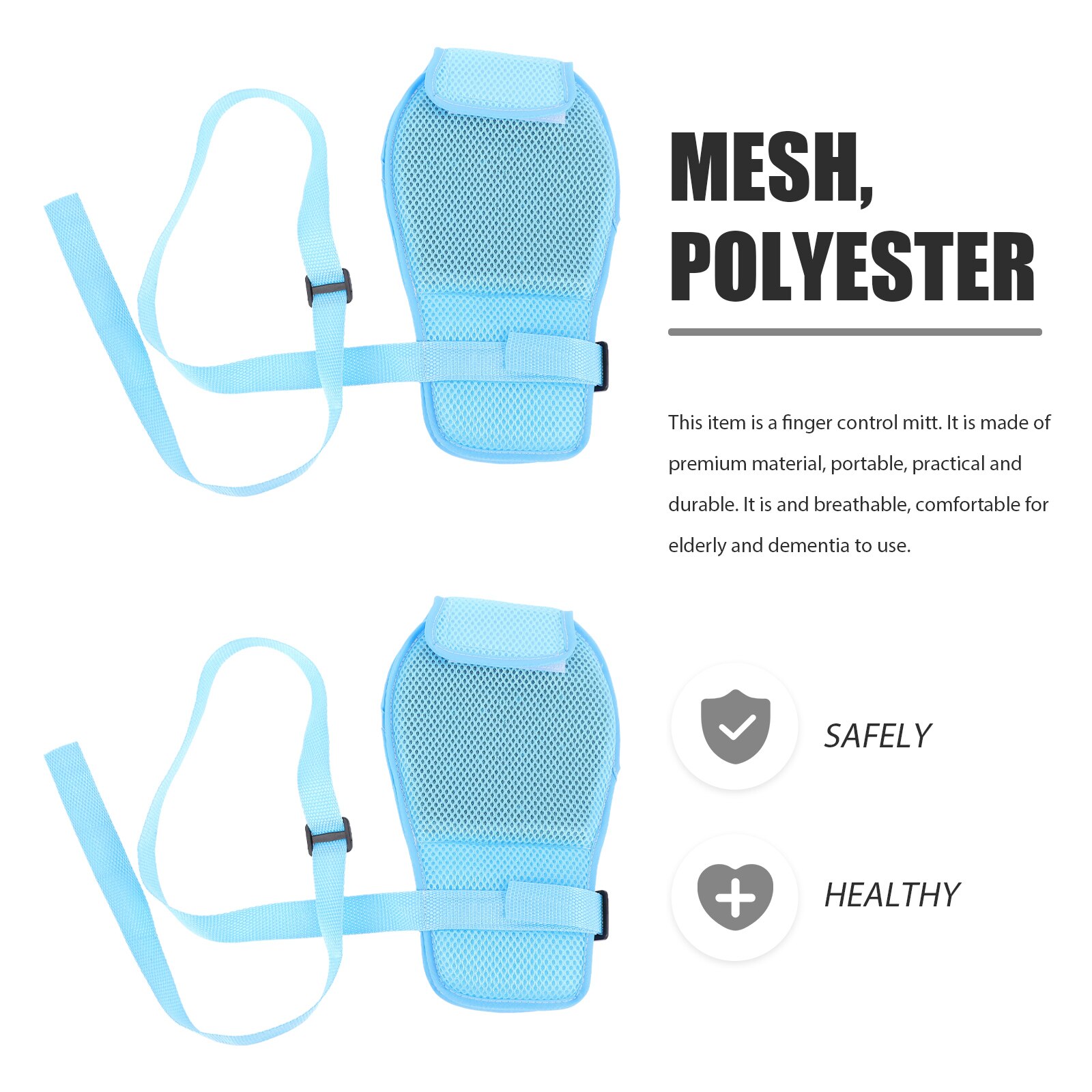 2 pcs Durable Premium Hand-constraint Hand Control Mitts Restraints