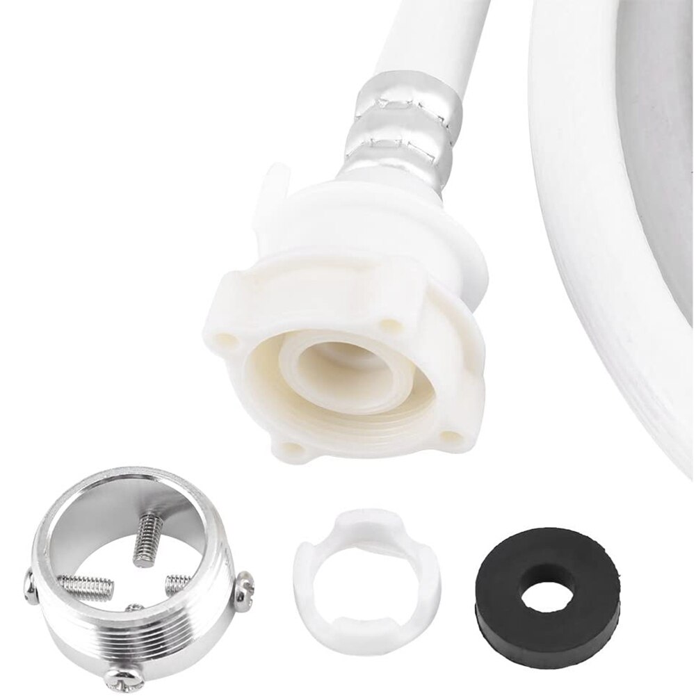 Washing Machine, Pvc Hose, White Water Inlet Hose, Lengthened High-Pressure Water Pipe Fittings (Length 2 Meters)