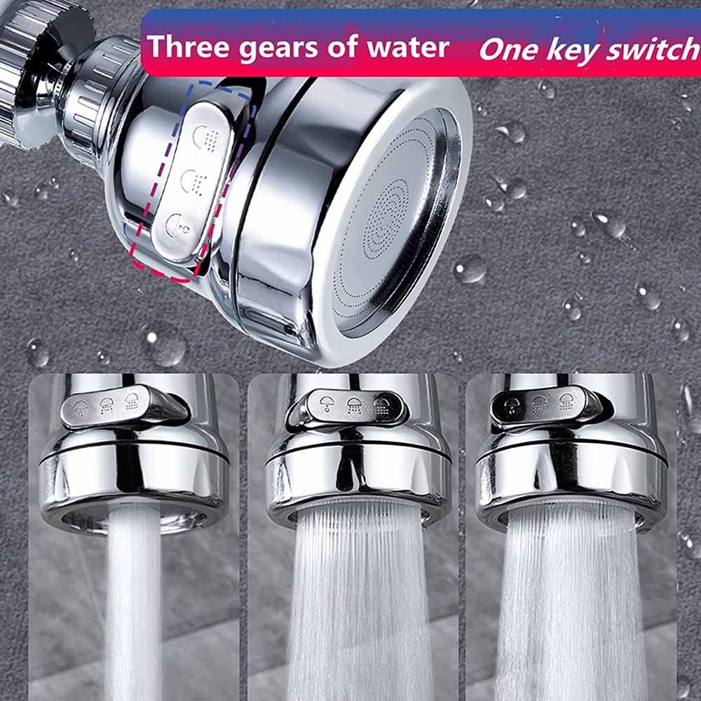 Pressurized Splash-Proof Filter Faucet Universal 360 Degree Swivel 3 Modes Water Saving Rotatable Sprayer Head Kitchen Bathroom
