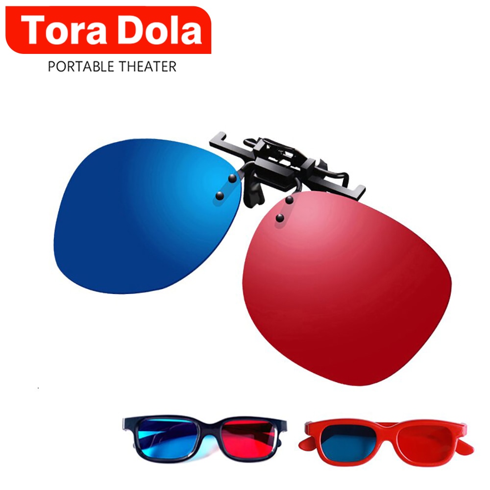 Tora Dola Projector Rood-Blauw 3D Bril Voor Led Projector Ondersteuning 3D Projector Beamer Accessoires Box Voor Thuis theater