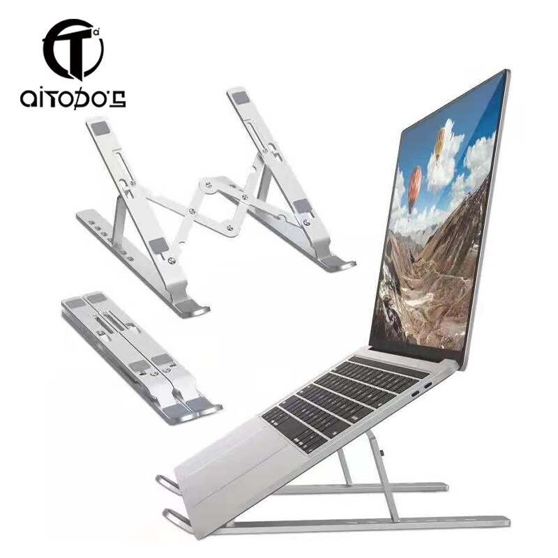 AiTodos® De Ordenador Portátil Soporte Tablet El Radiador es Compatible con Ordenador Elevación de Escritorio Plegable Ajuste del Estante de La Columna Cervical Para la Oficina Elevación y Descenso de La Base