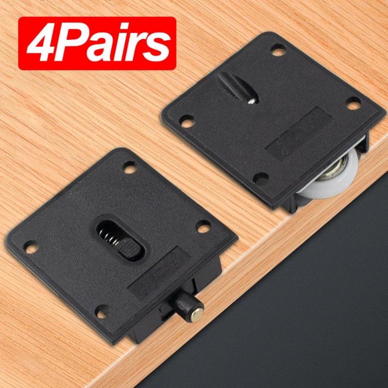 1/4Paare Möbel Schiebetür Rolle Schrank Kleiderschrank Schrank Riemenscheibe Feder Schieberad mit Lagern Möbelzubehör