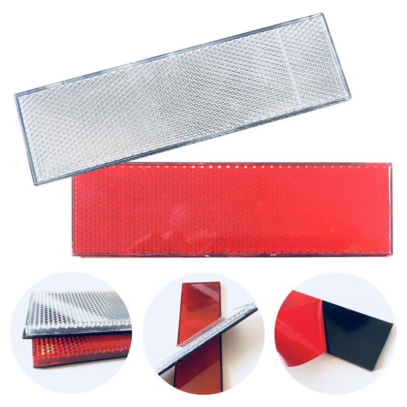 White Red Warning Reflective Safety Plate Tape Reflector Stickers For Car Truck