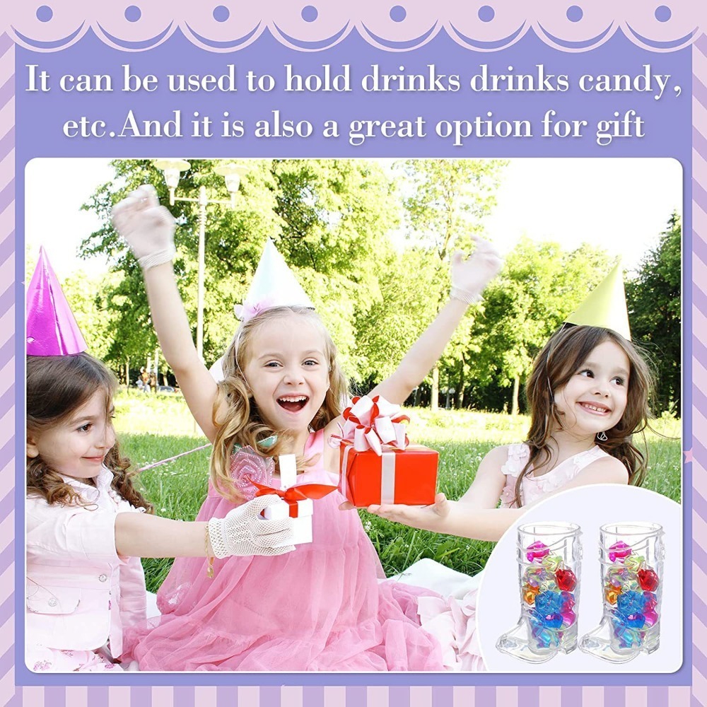 1/10 stk. 1 oz mini cowboystøvelglass, gjennomsiktige plastglass, drikkekopper, utdrikningslag