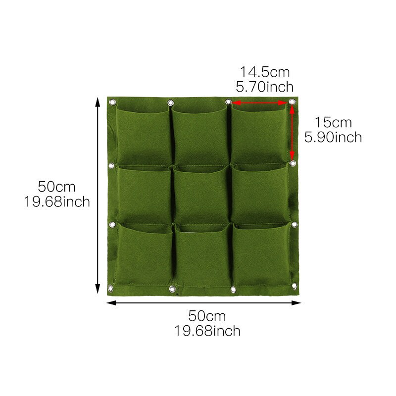 Tenture murale sacs de plantation 2/3/4/6/9 poches vert sac de culture jardinière verticale jardin potager vivant sac de jardin fournitures pour la maison: A5 9grids