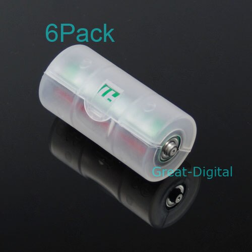 2x aa till c storlek batteri omvandlare adapter adapterfodral