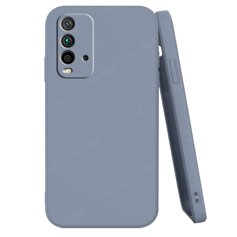 For Cover Xiaomi Redmi 9T Case Redmi 9T Capas Liquid Silicone Shockproof Phone Back Bumper TPU Soft Case Redmi 9T Fundas 6.53": Light purple