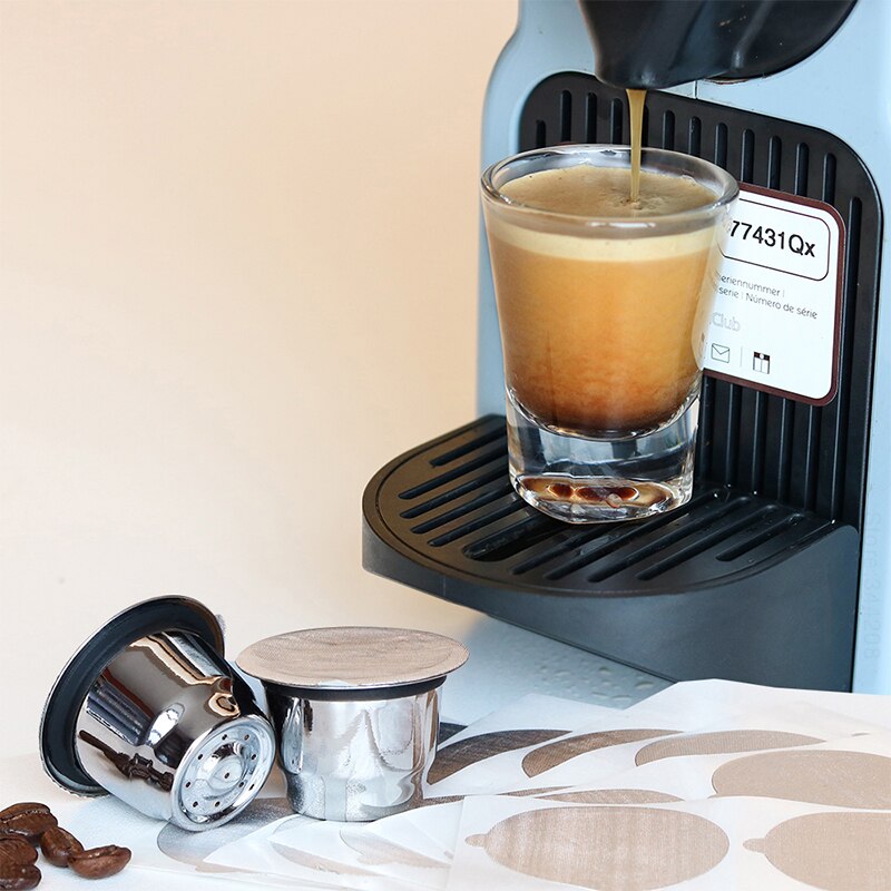 STAINLESS STEEL Metal Reusable Coffee Capsule Espresso cafe Sticker Capsule Hammer For XIAOMI Nescafe Coffee Makers Machine