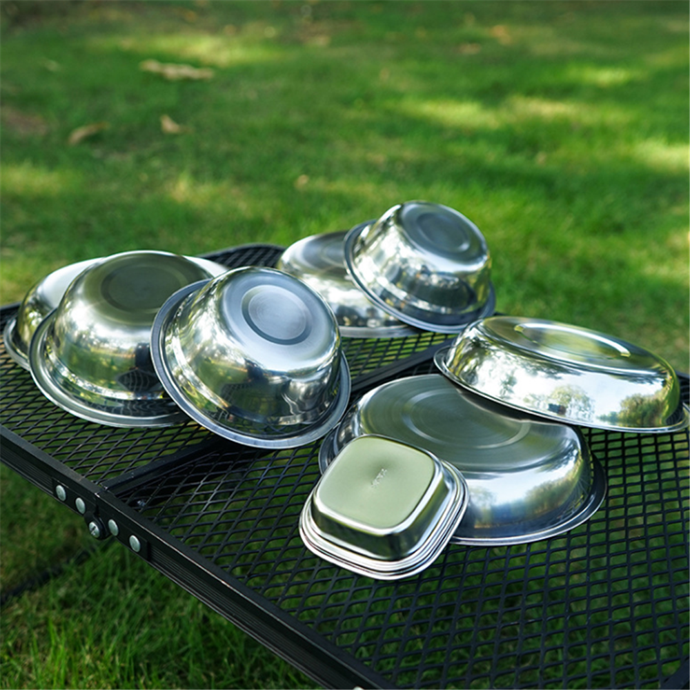 Ensemble de bols de Camping en acier inoxydable, 22 pièces/ensemble, vaisselle de pique-nique Durable en plein air, saladier, récipient de nourriture voyage