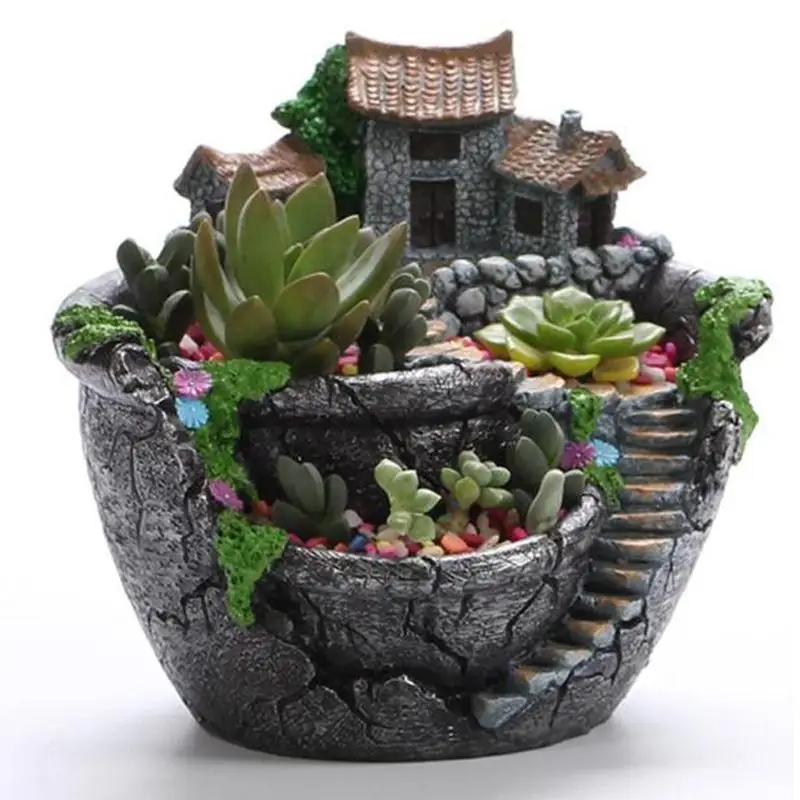 Piante grasse Fioriera Vaso da fiori Vaso da fiori in resina Supporto da tavolo in vaso Porta piante per la decorazione del giardino di casa