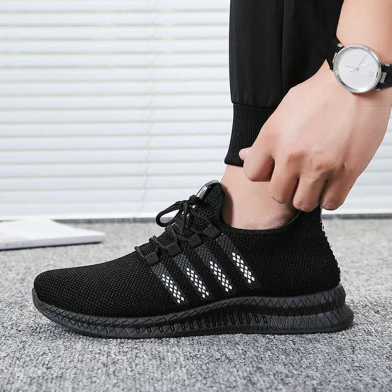 mesh menn joggesko fritidssko lac-opp herresko lettvektskomfortable pustende gå joggesko zapatillas hombre