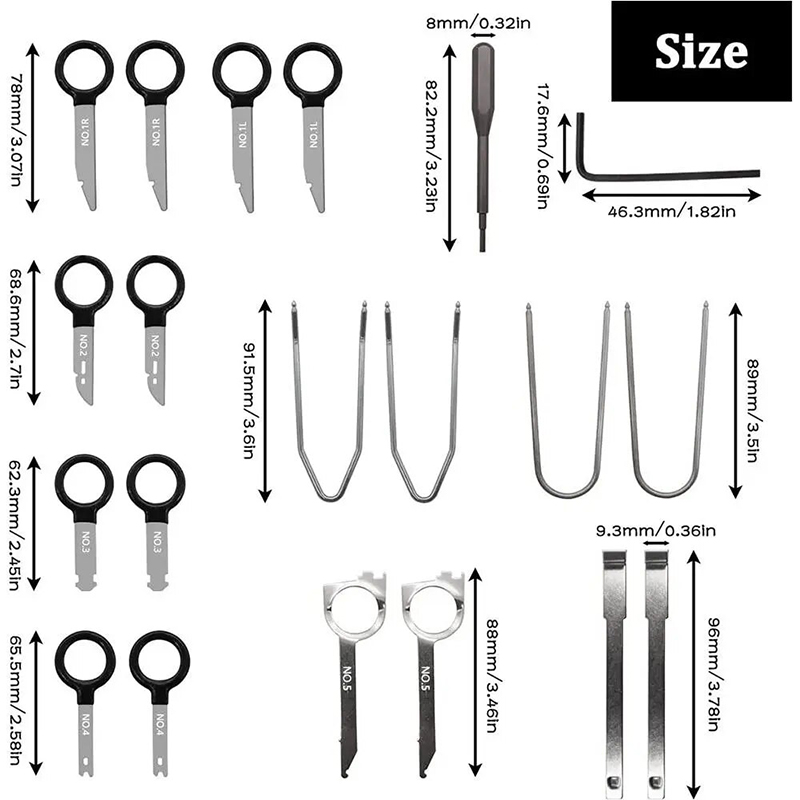 20 szt. Zestaw narzędzie robić usuwania radia samochodowego automatyczny audio odtwarzacz CD DVD nawigacja wnętrze demontaż narzędzie robić naprawy