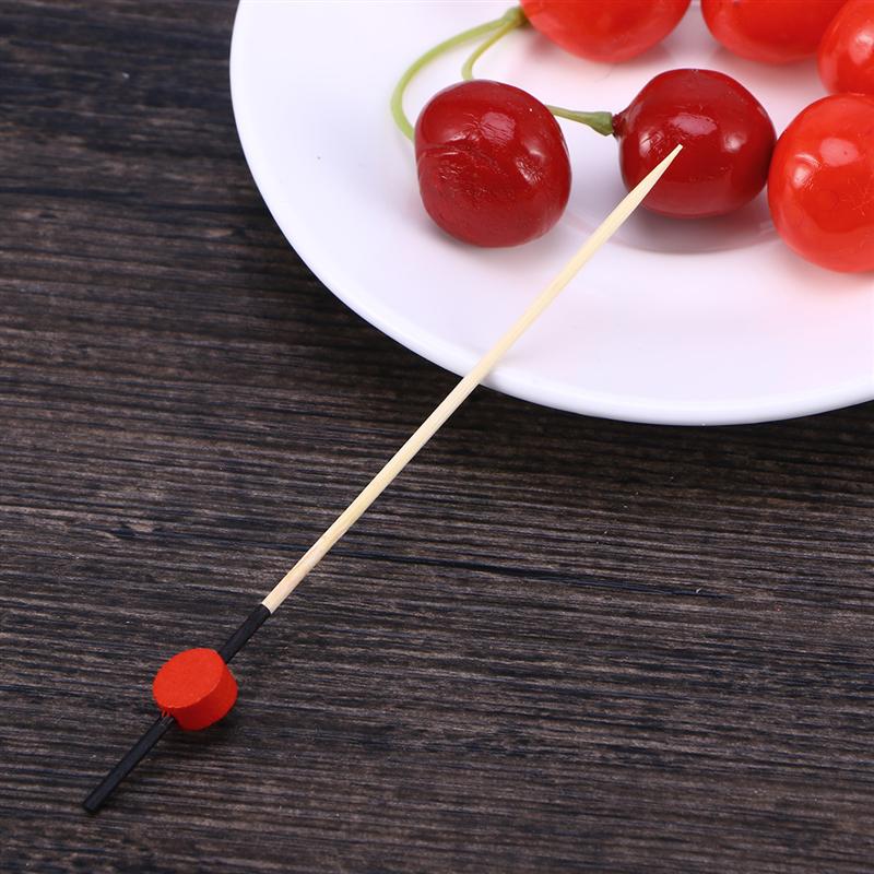 100Pcs 12Cm Cocktail Picks Creatieve Fruit Sticks Platte Kraal Voorgerecht Pick Fruit Tandenstoker Vork Cocktail Stok Bar Party levert