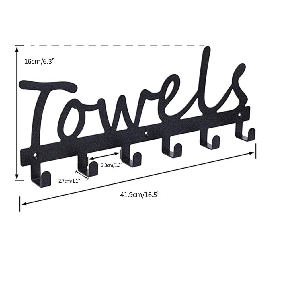 Järnrad krok mantel krokar svart kraftig väggmonterad handduk rack krok hängare hem kök vägg dörr badrum krokar