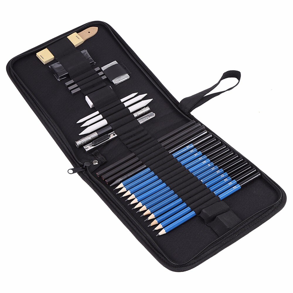 33 lápiz de la PC set dibujando lápices de dibujo Kit lápiz de madera de arte suministros de los estudiantes de la escuela lapices de dibujos