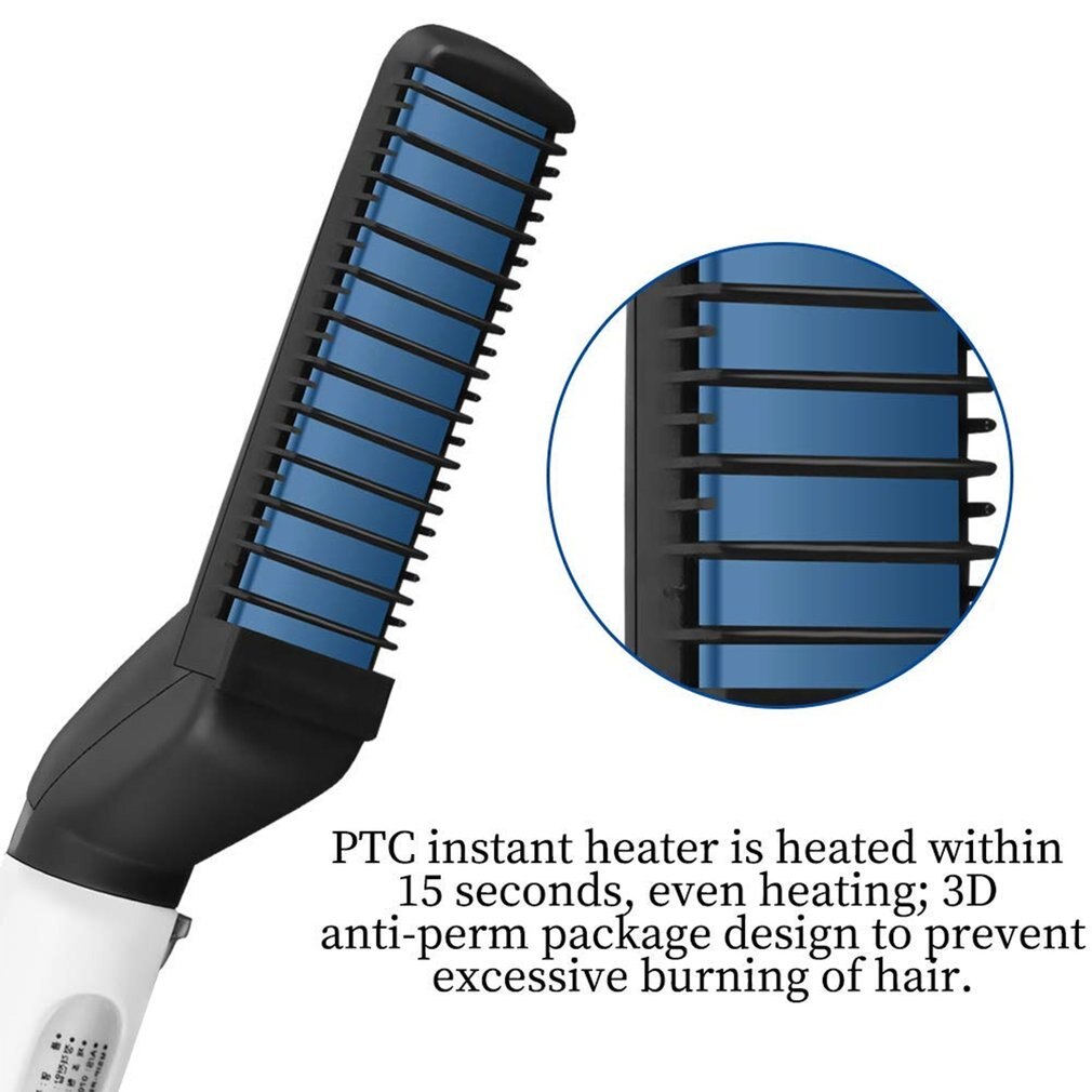 Man Styling Combs Straight Hair Comb Quick Beard Styler Comb Multifunctional Straightening Curly Hair Comb Ceramic Ion Heating