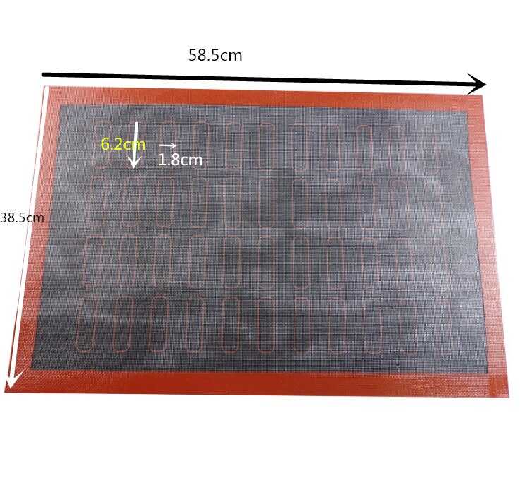 Siliconen macaron bakmat vezel bakmat voor bladerdeeg antiaanbak siliconen bakvorm voor grote bakvormen: 58.5 x 38.5cm seconden