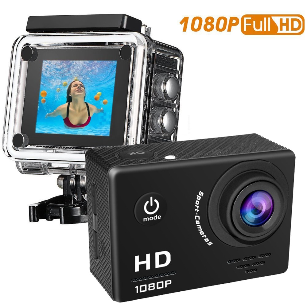 Full HD 1080P Action Camera 2.0'' LCD 12MP 1080P Sport Camera 170D Underwater Go Waterproof Pro Sports Video Recording Camera DV