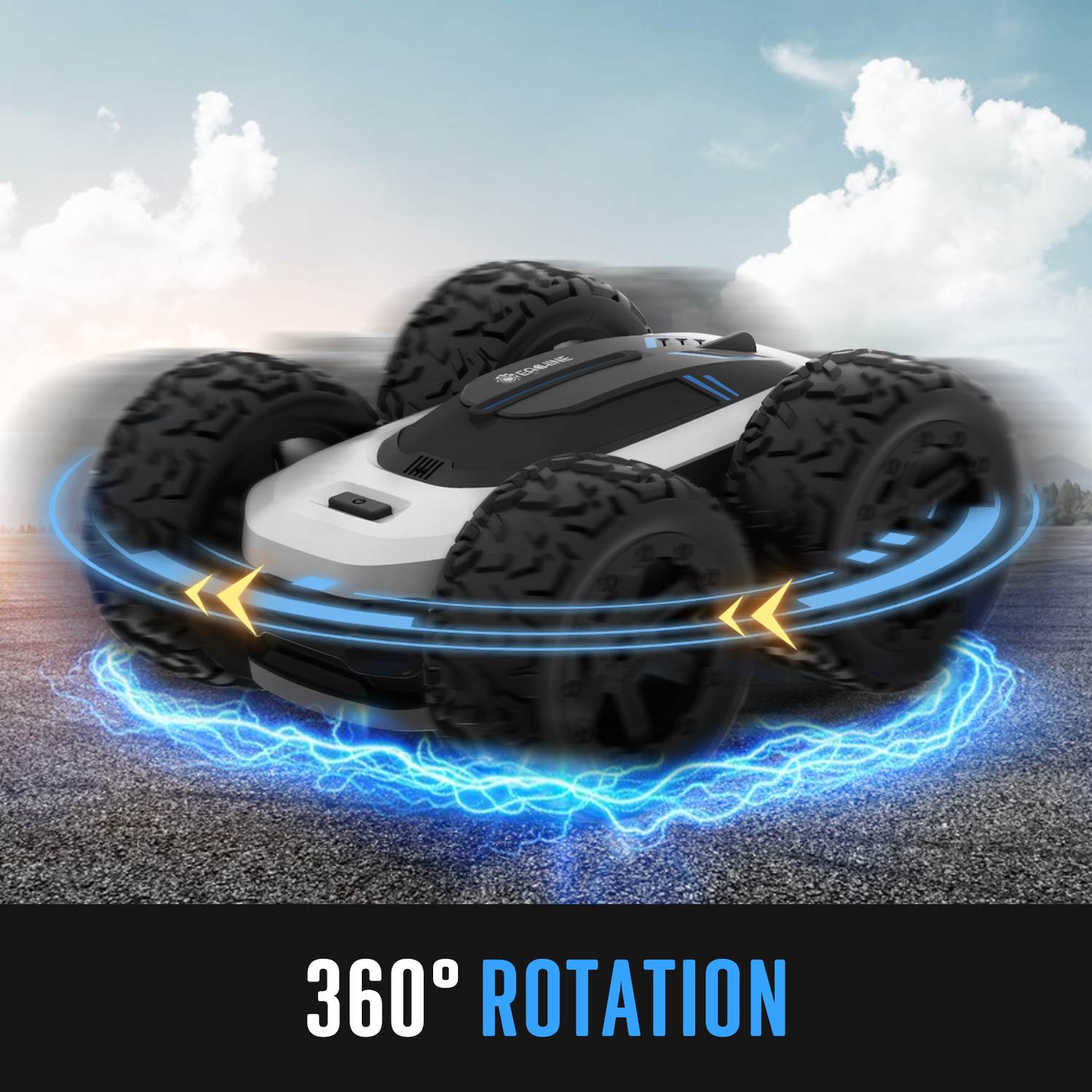 EACHINE – voiture cascadeuse EC10 télécommandée, Double face, Rotation et retournement de 360 °, dérive électrique, haute vitesse, pour adultes et enfants