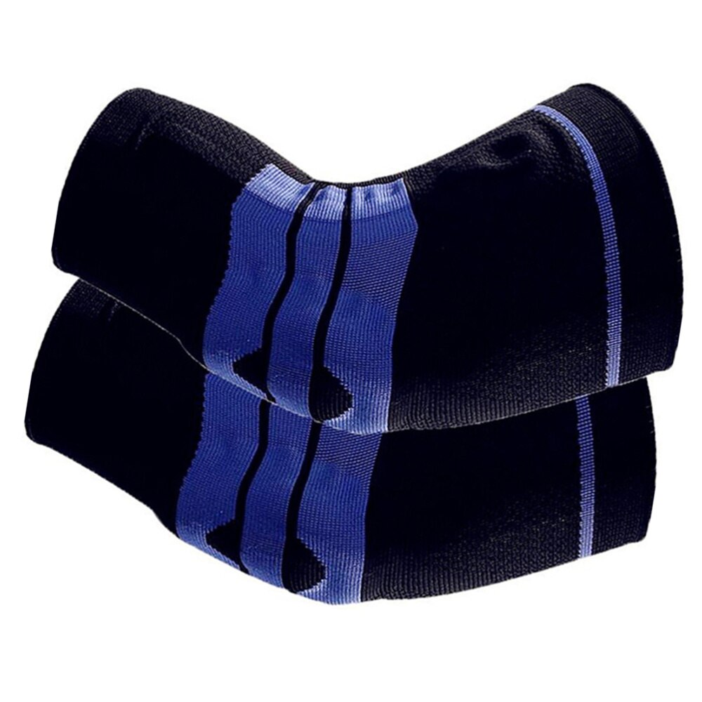 2Stck Fitness Laufen Radfahren Knie Unterstützung Hosenträger Elastischen Nylon Sport Knie Pad Hülse (Verstärkt Typ, größe M, Bla