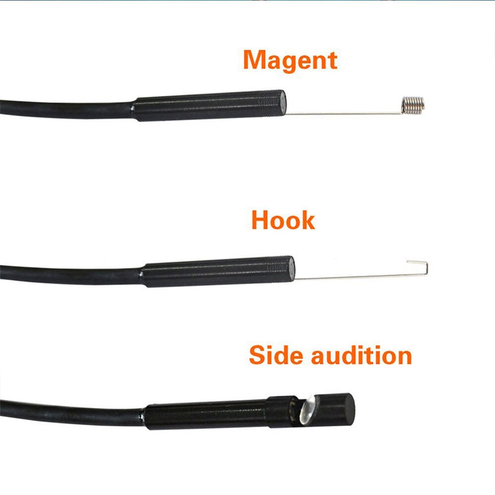 Endoscopio práctico para teléfono móvil, 5,5mm, fotos, 30W, plástico metálico, vídeo en tiempo Real, cuchara para oreja, cámara de inspección por boroscopio