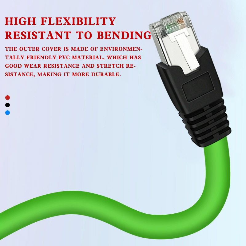 Ethernet Cable M8 to RJ45 4 Pin A-code Double Shield Network Plug D-code Male Female High Flexible Drag Chain Aviation Sensors