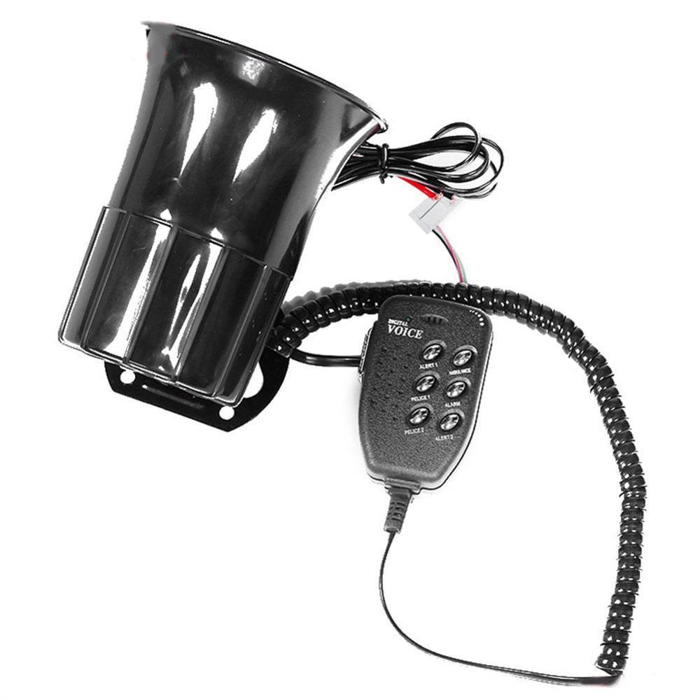 Spot Car Warning Alarm Fire Siren Horn PA Speaker MIC Megaphone Car System 6 Styling 100W 6-Sound Loud Car Warning Alarm