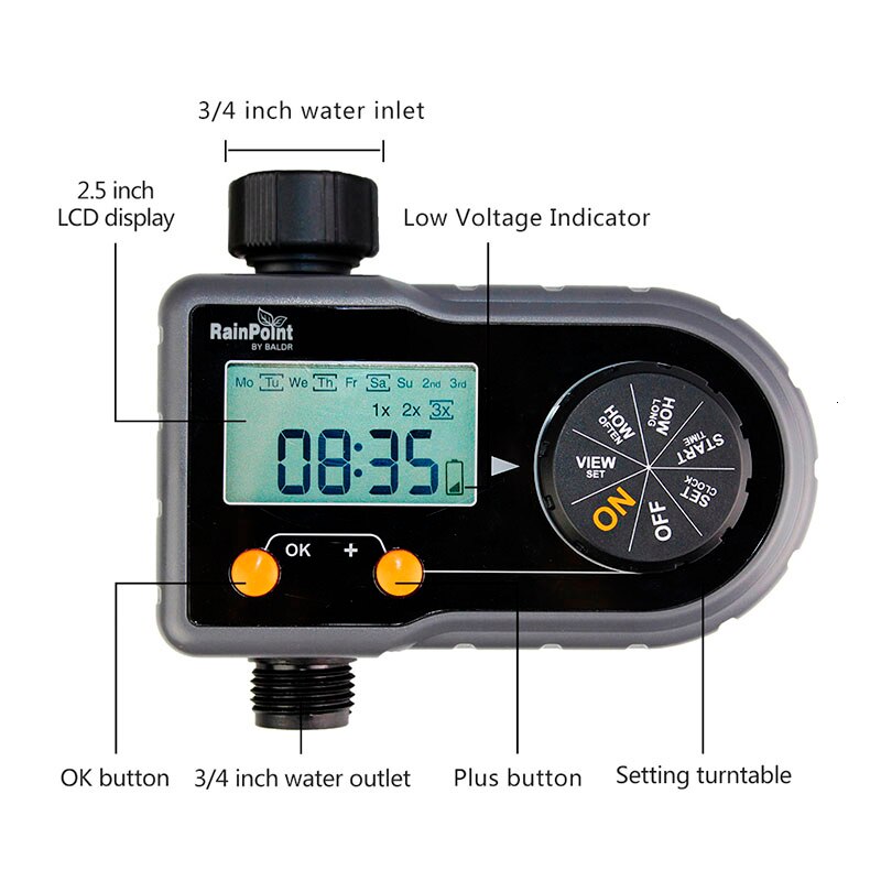 Digital Garden Water Timer Single Outlet Automatic Drip Tap Hose Timer LCD Irrigation Controller For Watering Irrigation System