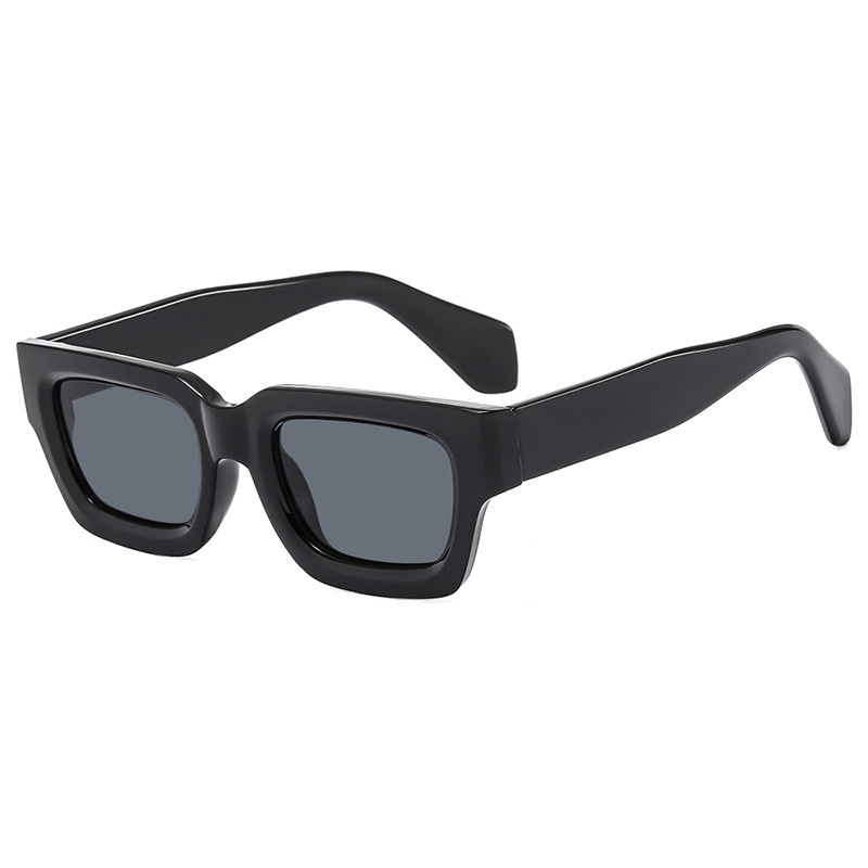 Gafas de sol cuadradas Retro a la para hombre, gafas de sol tipo ojo de gato, gafas rectangulares de UV400, gafas de verano Vintage Punk: Negro / Verde